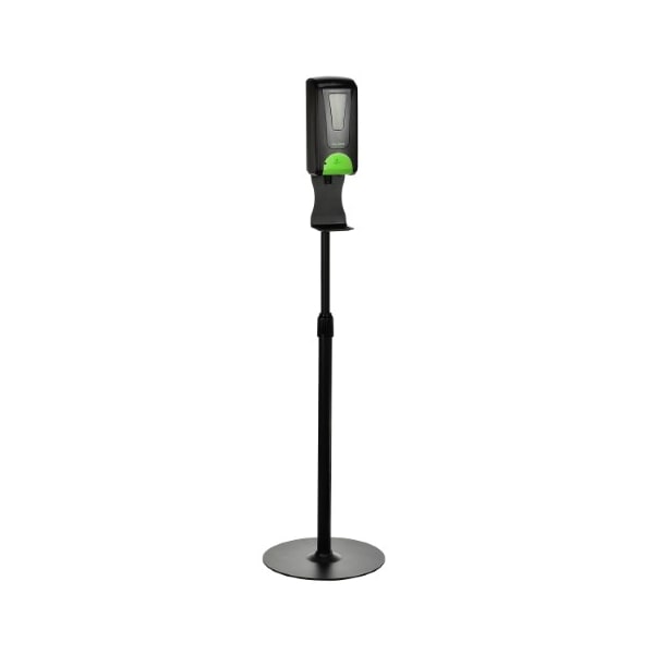 Alpine Industries Automatic Hands-Free Liquid/Gel Hand Sanitizer/Soap Dispenser with Floor Stand, 1200 mL, Black ALP430-L-S-BLK - main